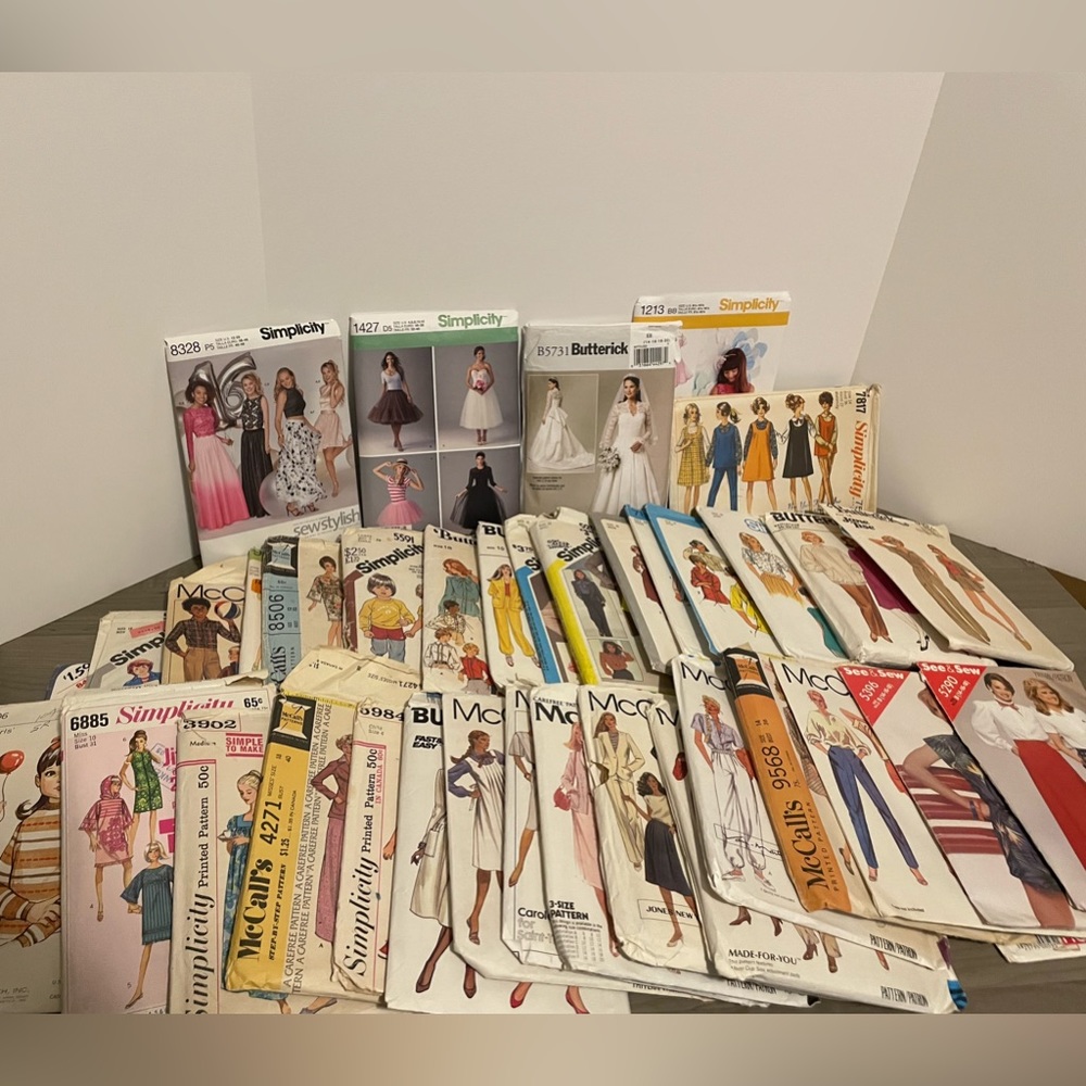 38 Vintage Uncut and Cut 1960s - Modern 2000s Sewing Patterns - Various Sizes